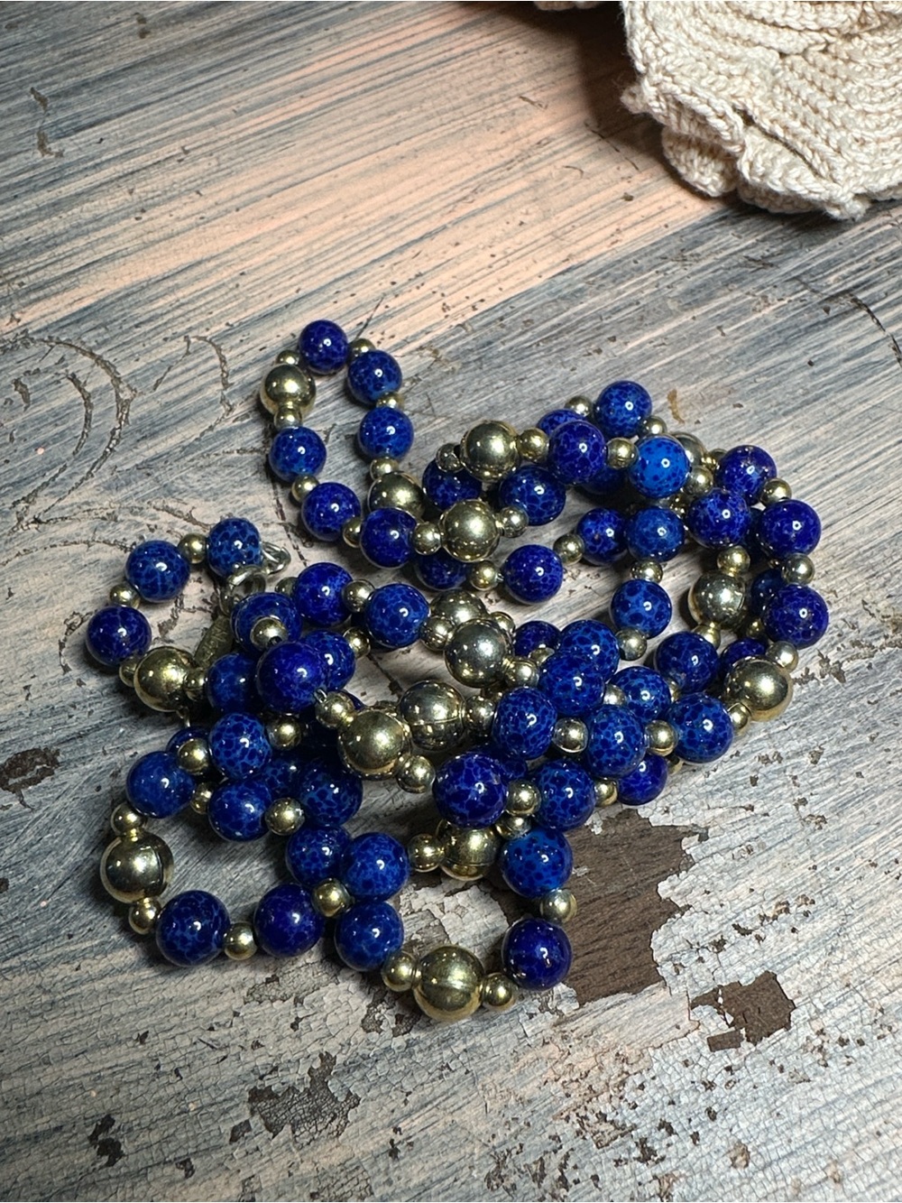 Napier Blue Gold Beaded Necklace Women's Jewelry